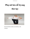 Phụ nữ béo dễ bị ung thư tụy