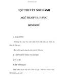 HỌC THUYẾT NGŨ HÀNH - NGŨ HÀNH VÀ Y HỌC KIM KHÍ