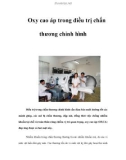 Oxy cao áp trong điều trị chấn thương chỉnh hình