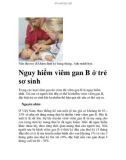 Nguy hiểm viêm gan B ở trẻ sơ sinh