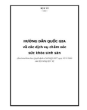 Hướng dẫn quốc gia về các dịch vụ chăm sóc sức khỏe sinh sản