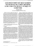 Giải pháp thiết kế trải nghiệm người dùng dựa trên mô hình UCDC cho ứng dụng y tế điện tử E-doctor