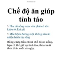 Chế độ ăn giúp tỉnh táo