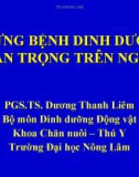 NHỮNG BỆNH DINH DƯỠNG QUAN TRỌNG TRÊN NGƯỜI