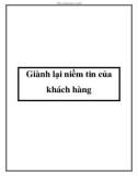 Giành lại niềm tin của khách hàng