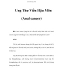 Ung Thư Viền Hậu Môn (Anal cancer)