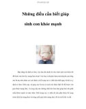 Những điều cần biết giúp sinh con khỏe mạnh