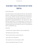 NGỘ ĐỘC THỰC PHẨM DO KÝ SINH TRÙNG