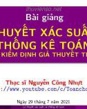 Bài giảng Xác suất và thống kê trong y dược - Chương 6: Kiểm định giả thuyết thống kê