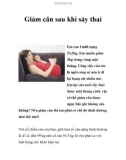 Giảm cân sau khi sảy thai