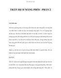 TRÀN DỊCH MÀNG PHỔI - PHẦN 2