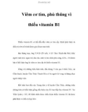 Viêm cơ tim, phù thũng vì thiếu vitamin B1