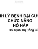 Bài giảng Sinh lý bệnh đại cương chức năng hô hấp - BS.Trịnh Thị Hồng Của