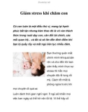 Giảm stress khi chăm con