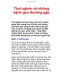 Thai nghén và những bệnh gan thường gặp