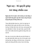 Ngủ say - bí quyết giúp trẻ tăng chiều cao