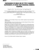 Kiến thức sử dụng thuốc của bệnh nhân ngoại trú đái tháo đường type 2 tại Bệnh viện Đa khoa khu vực Đồng Tháp