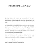 PHƯƠNG PHÁP SẮC KÝ GIẤY