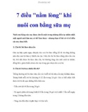 7 điều nằm lòng khi nuôi con bằng sữa mẹ