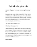 Lợi ích của giảm cân