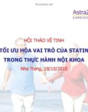 Bài giảng Điều trị rối loạn lipid máu 2010: Tầm quan trọng trong phòng ngừa tiên phát bệnh tim mạch