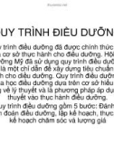 QUY TRÌNH ĐIỀU DƯỠNG