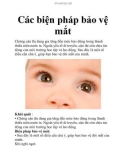 Các biện pháp bảo vệ mắt