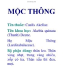 MỘC THÔNG