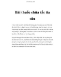 Bài thuốc chữa tắc tia sữa