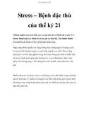 Stress – Bệnh đặc thù của thế kỷ 21