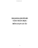 Bài giảng Tâm thần học: Rối loạn lo âu