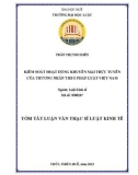 Tóm tắt Luận văn Thạc sĩ Luật kinh tế: Kiểm soát hoạt động khuyến mại trực tuyến của thương nhân theo pháp luật Việt Nam