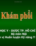 Bài giảng Khám phổi - ĐH Y Dược TP.HCM