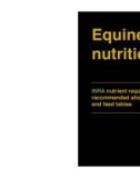 Ebook Equine nutrition - INRA nutrient requirements, recommended allowances and feed tables: Part 1