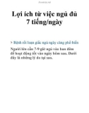 Lợi ích từ việc ngủ đủ 7 tiếng/ngày