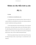 Khám các dây thần kinh sọ não (Kỳ 1)