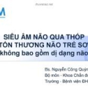 Bài giảng Siêu âm não qua thóp các tổn thương não trẻ sơ sinh (Không bao gồm dị dạng não) - BS. Nguyễn Công Quỳnh