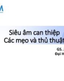 Bài giảng Siêu âm can thiệp các mẹo và thủ thuật - GS. James Teh