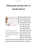 Phòng ngừa dị ứng trước và sau khi sinh nở