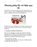 Phương pháp lấy sỏi thận qua da