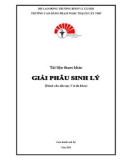 Tài liệu tham khảo Giải phẫu sinh lý (Dành cho đào tạo Y sĩ đa khoa) - CĐ Phạm Ngọc Thạnh Cần Thơ