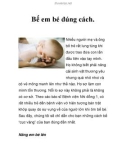 Bế em bé đúng cách