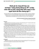 Đánh giá tác dụng kết hợp của bài thuốc 'Giáng đường thông lạc HV' và thủy châm điều trị biến chứng thần kinh ngoại vi trên người bệnh đái tháo đường type 2