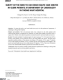 Khảo sát nhu cầu chăm sóc tại nhà ở bệnh nhân cao tuổi tại khoa Nội Tim mạch Bệnh viện Thống Nhất