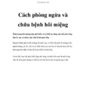 Cách phòng ngừa và chữa bệnh hôi miệng