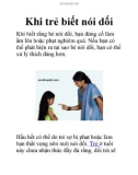 Khi trẻ biết nói dối