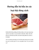 Hướng dẫn bà bầu ăn các loại thịt đúng cách