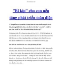 Bí kíp cho con nền tảng phát triển toàn diện