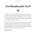 Xoa bóp giúp giảm huyết áp