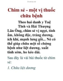 Chim sẻ - một vị thuốc chữa bệnh